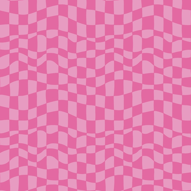 Rosa Groovy Wavy Melted Psychedelic Checkerboard Y2K 90s retrò modello senza cuciture