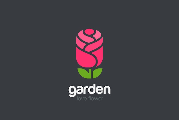 Rose Flower Logo isolato su grigio