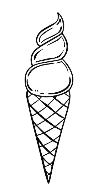Rotolo di wafer con gelato doodle lineare