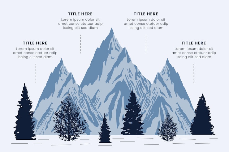 Vettore route to success mountain infographic design è una startup di successo presentation slide