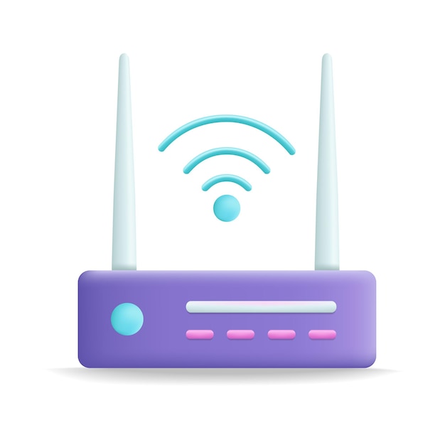 Router Wi-Fi 3d in stile cartone animato disegno di illustrazione vettoriale