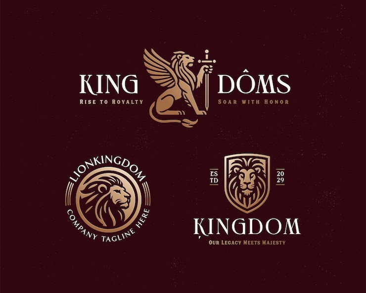 Vettore royal kingdom imperium griffin d'oro modello di logo per società aziendale