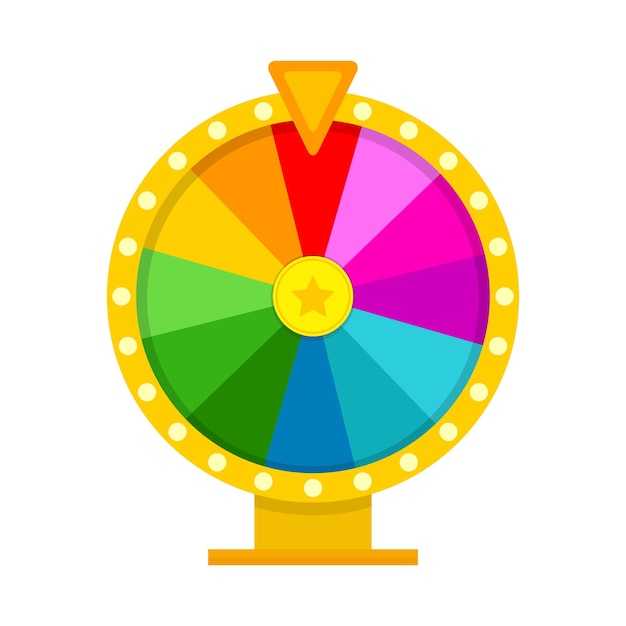 Ruota della fortuna colorata in illustrazione stile piatto