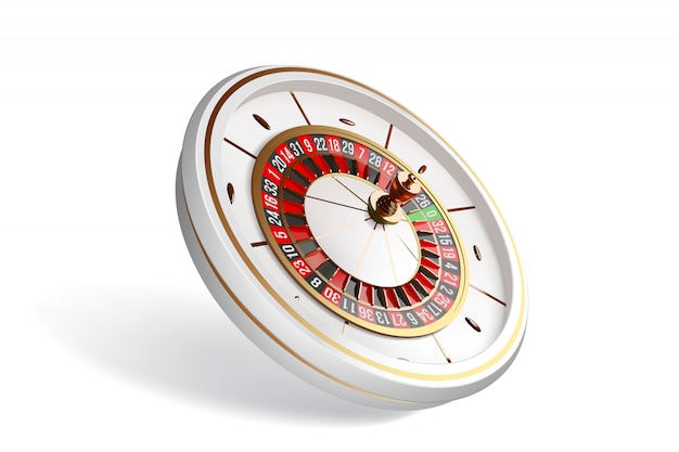 ruota della roulette isolata su fondo bianco.