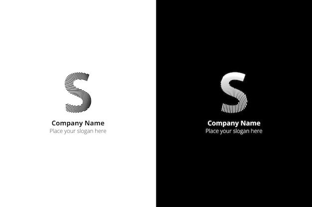 S lettera piatta logo lettermark di s