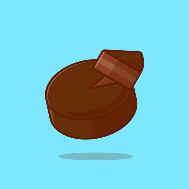 Sachertorte semplice cartone animato illustrazione vettoriale austriaca concetto di cibo tradizionale icona isolata