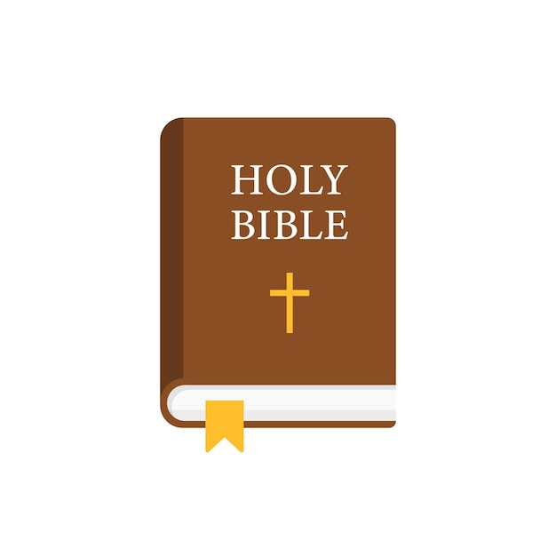 Sacra icona biblica in stile piatto cristianesimo libro illustrazione vettoriale su sfondo isolato religione segno concetto di business
