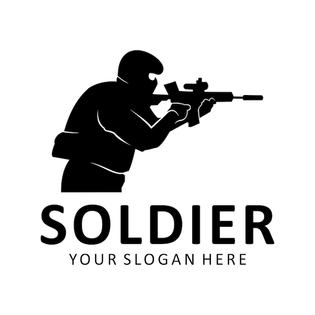 sagoma dell'esercito logo sportivo silhouette vettoriale