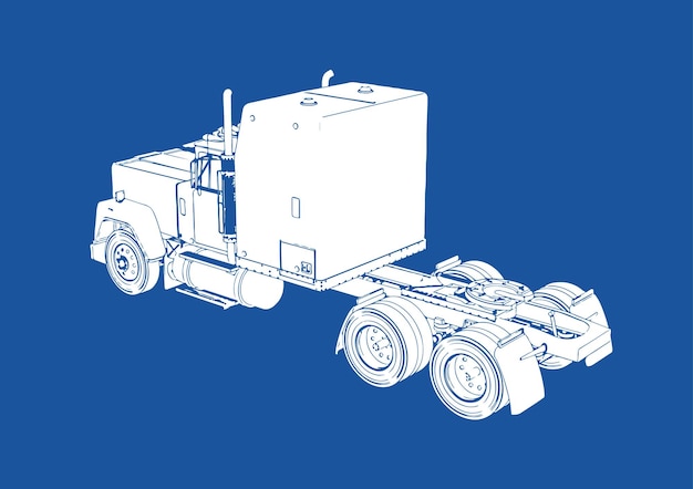 Sagoma di camion su sfondo blu vectorx9