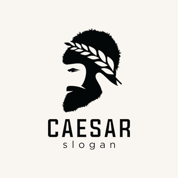 Sagoma di design del logo della testa dell'impero di Cesare di Roma