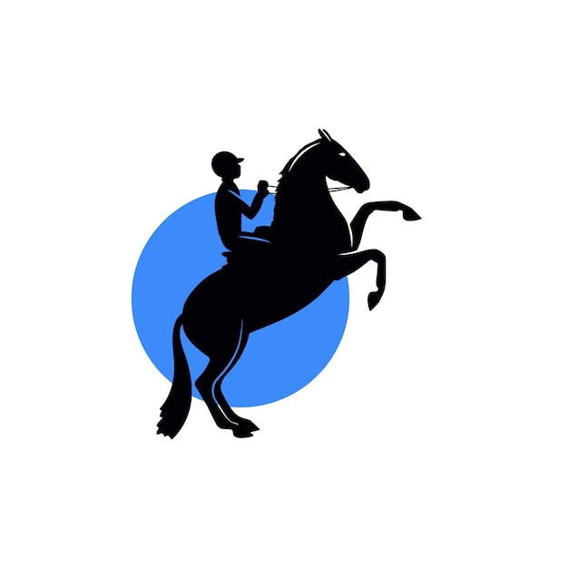 Sagoma di un cavallo in piedi sulle zampe posteriori con un cavaliere sulla schiena