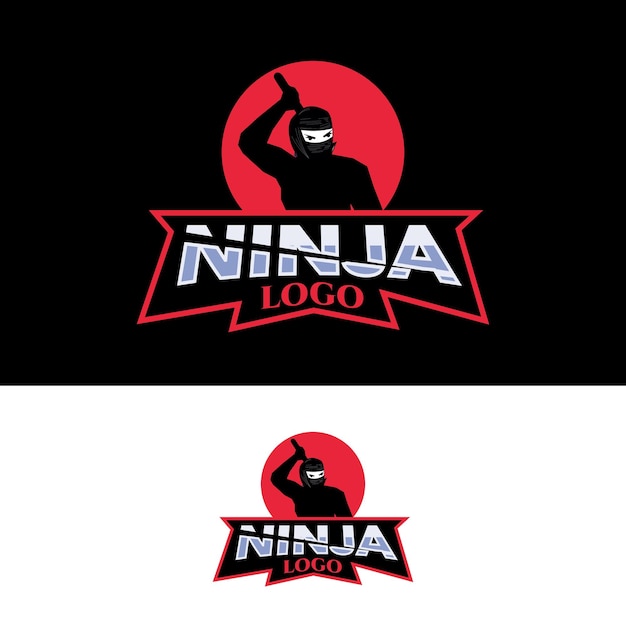 Sagoma femminile Ninja logo vettoriale