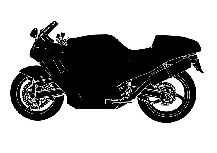 Vettore sagoma moto sportiva su sfondo bianco vettore