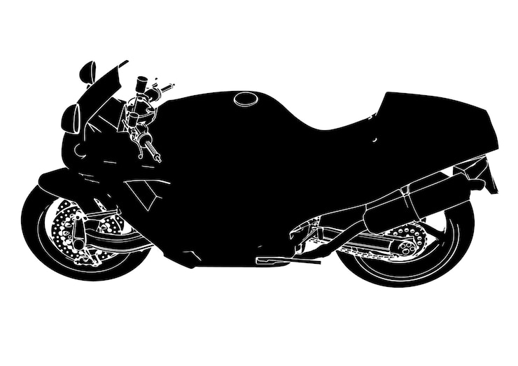 Vettore sagoma moto sportiva su sfondo bianco vettore