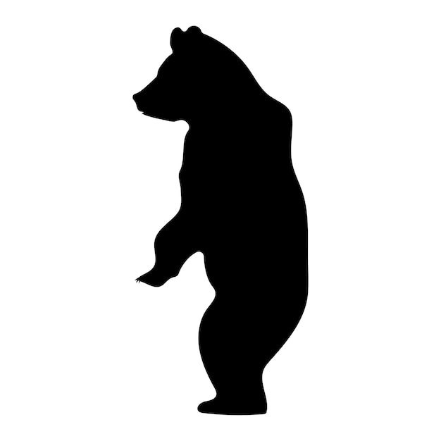Sagoma nera di un orso su sfondo bianco