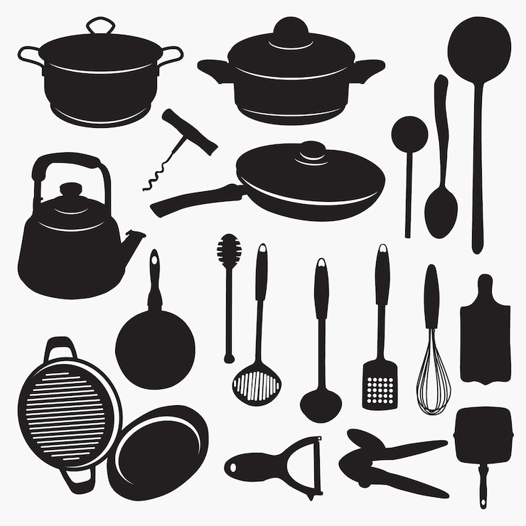 Vettore sagome da cucina