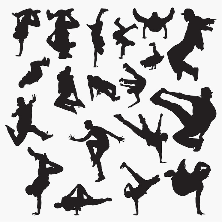 Vettore sagome di street dance