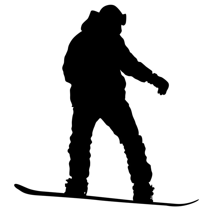 Vettore sagome nere snowboarder su sfondo bianco vector illu