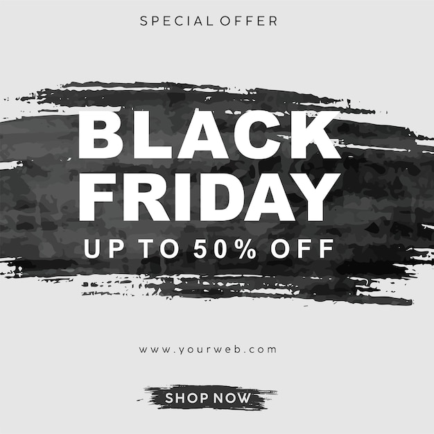 Saldi del Black Friday con cornice a pennellata
