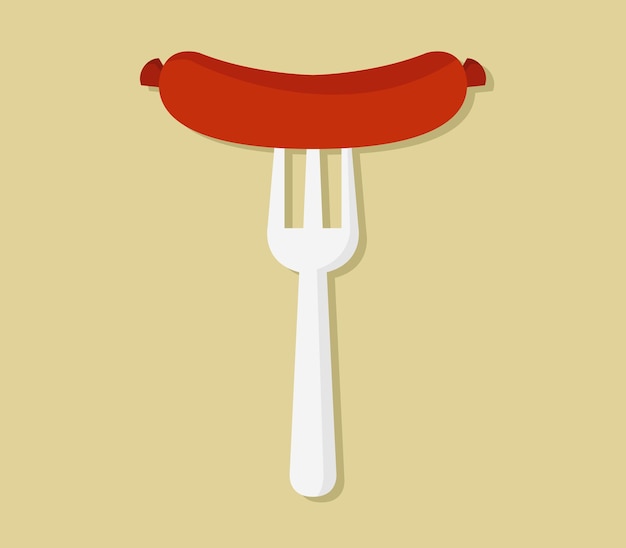 Salsiccia sulla forchetta