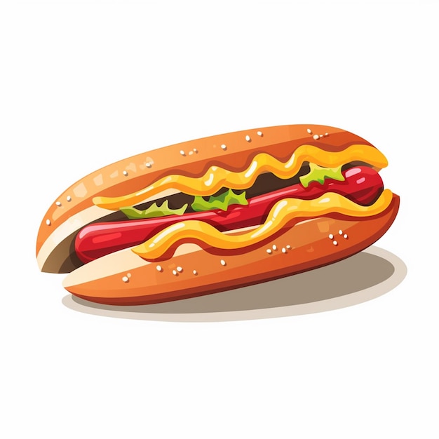 salsiccia vettore hotdog pane illustrazione cibo senape caldo americano panino veloce design carne