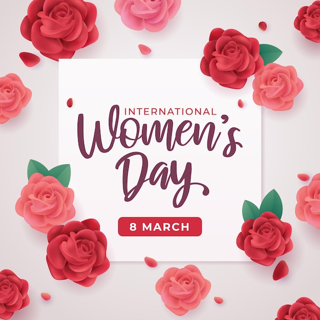 Saluto della Giornata internazionale della donna con rosa