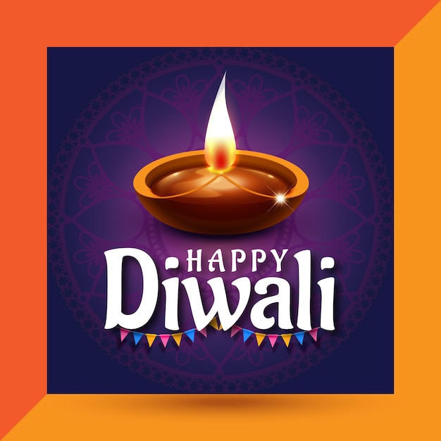Saluto di felice disegno del modello di social media diwali