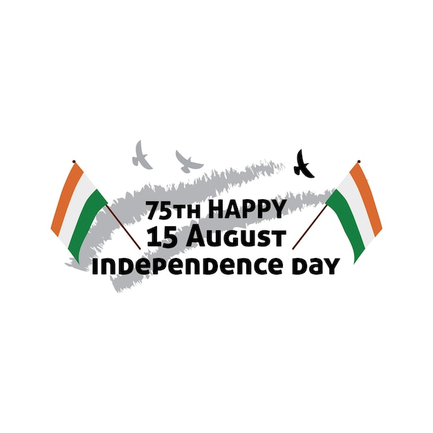 Saluto felice del logo del 75° giorno dell'indipendenza indiana