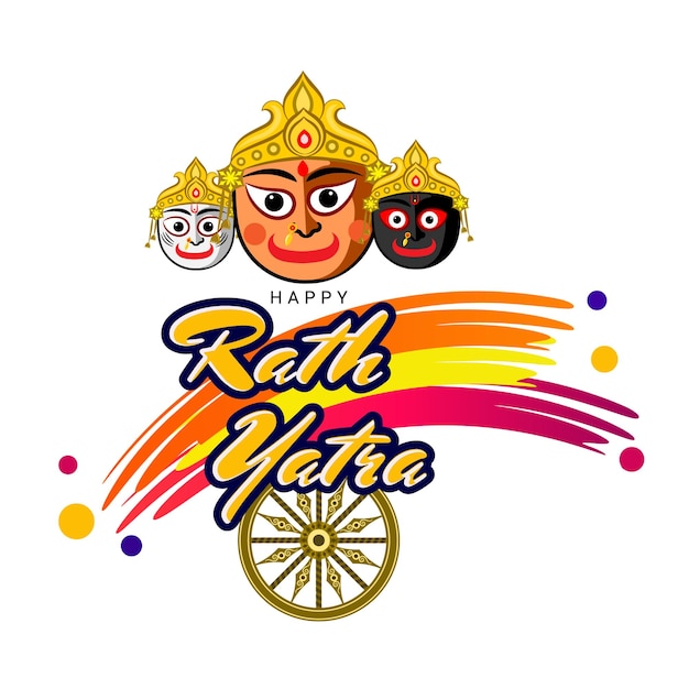 Saluto felice di Rath yatra con l'illustrazione del signore jagannath