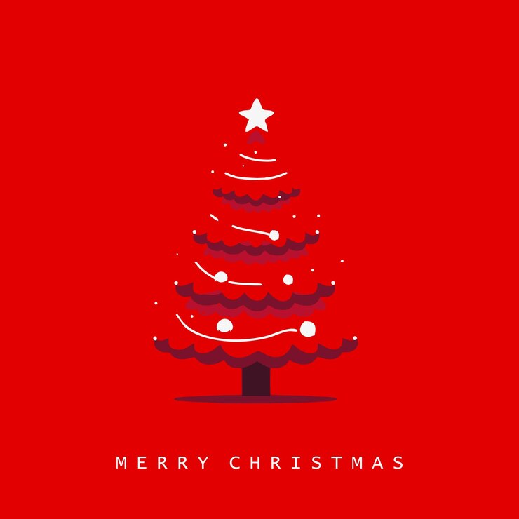 Vettore saluto minimale per gli alberi di natale sui social media