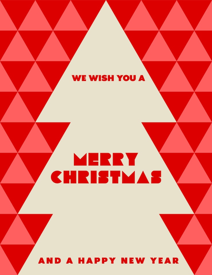Vettore saluto minimalista di buon natale con forma geometrica
