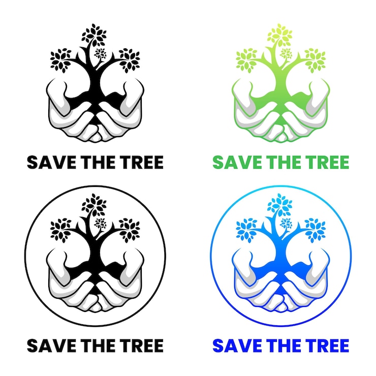Vettore salva il modello di progettazione del logo dell'albero