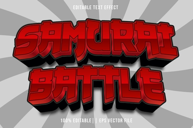 Samurai Battle Editable Text Effect 3D Gradient Style