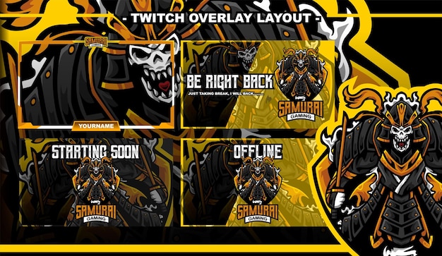 Samurai Skull Gaming layout design streamer twitch