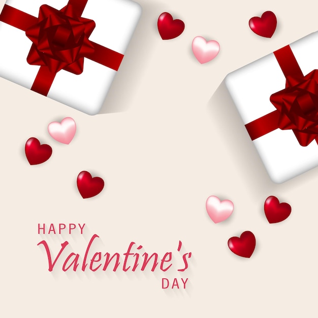 San Valentino, cartolina, cuori realistici