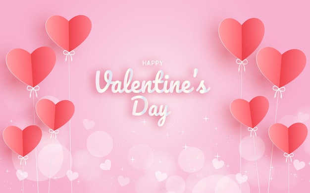 San Valentino con palloncini cuori