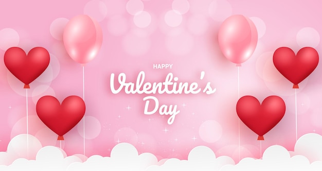 San Valentino con palloncini cuori