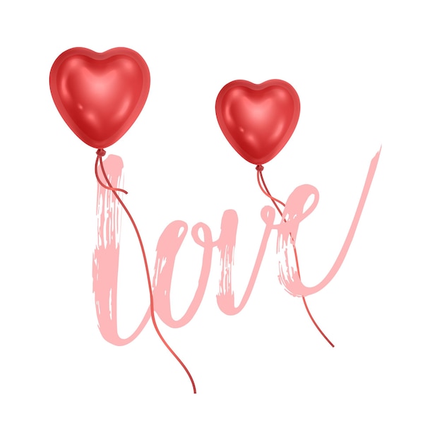 San Valentino sfondo astratto con palloncino rosso 3d a forma di cuore 14 febbraio amore romantico