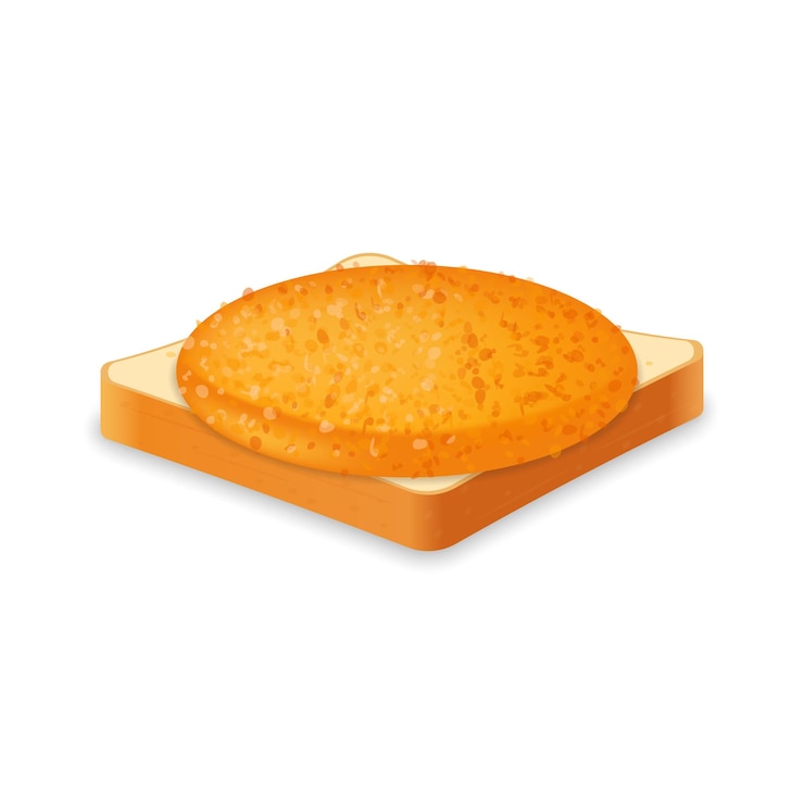 Vettore sandwich di pane fresco con cotoletta di pollo illustrazione di cibo per negozi e mercati