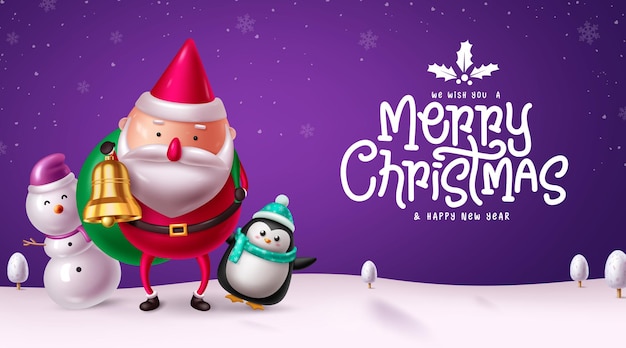 Santa Claus personaggio vettoriale banner design Buon Natale testo di saluto con Santa Claus