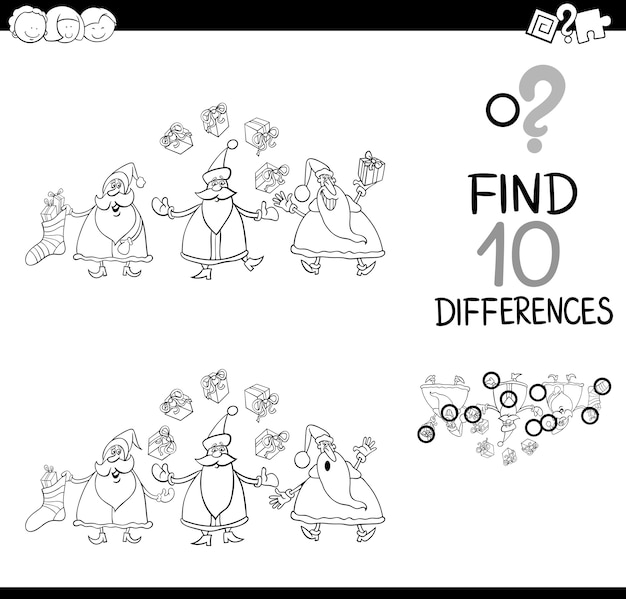 Santa differenza gioco per la colorazione