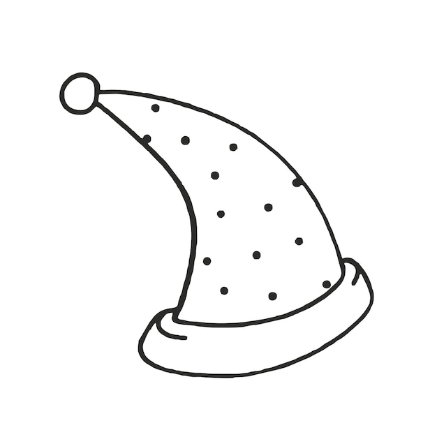 Santa Hat illustrazione vettoriale Doodle isolato su sfondo bianco Natale