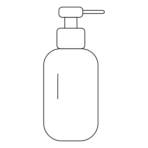 Sapone vintage monocromatico elegante in un dispenser di sapone Oggetto da bagno vettoriale in uno stile di linea semplice
