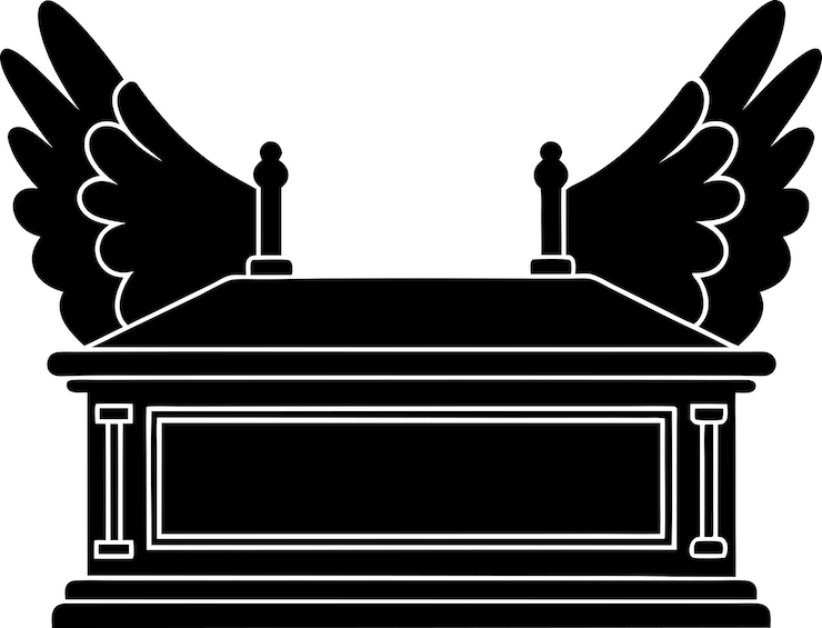 Vettore sarcofago alato tomba greca antica simbolo funebre della morte