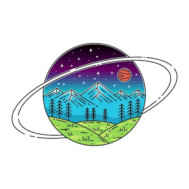 Saturno Con Monoline Di Mountain View