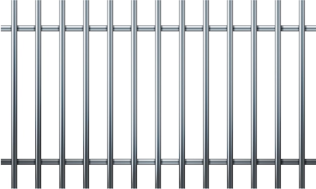 Sbarre della prigione isolate su bianco Concetto di libertà dell'illustrazione delle sbarre della prigione vettoriale
