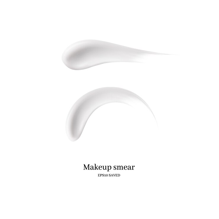 Vettore sbavatura di crema cosmetica isolato su bianco