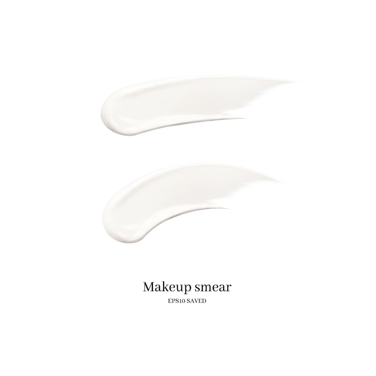 Vettore sbavatura di crema cosmetica isolato su bianco