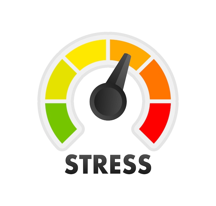 Vettore scala di misurazione del misuratore del livello di stress indicatore del tachimetro del livello di stress regolazione dello stress riscaldamento sicuro