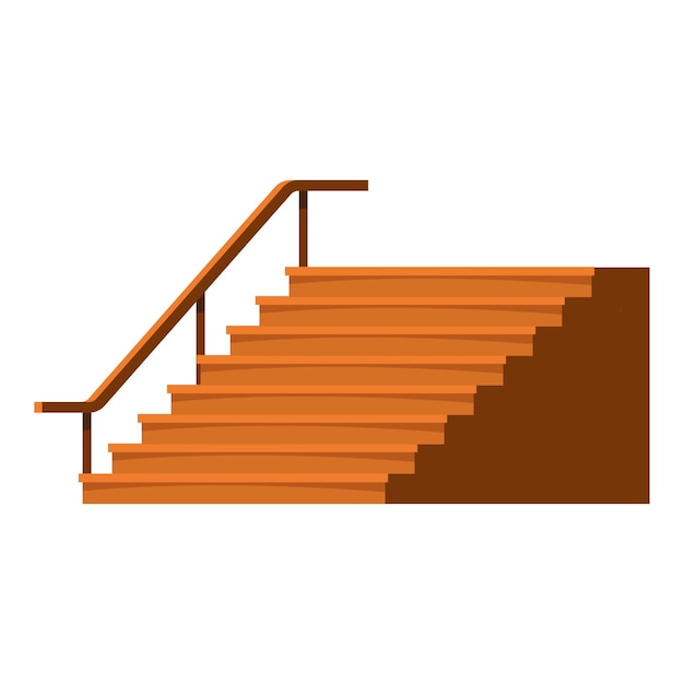 Scala in legno che conduce verso l'alto con ringhiera